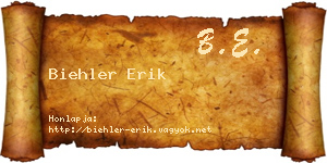 Biehler Erik névjegykártya