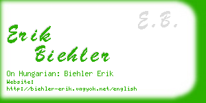 erik biehler business card